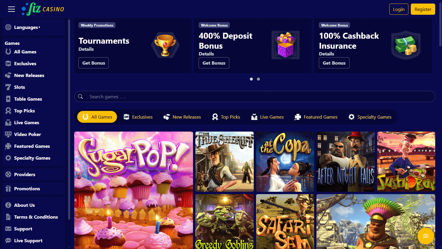Casino Fiz Desktop screenshot